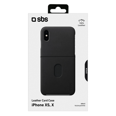 Coque rigide en cuir véritable pour iPhone XS, X