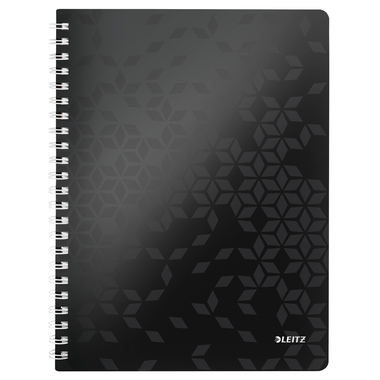 LEITZ Collegeblock WOW PP A4 4638-00-95 noir quadrillé