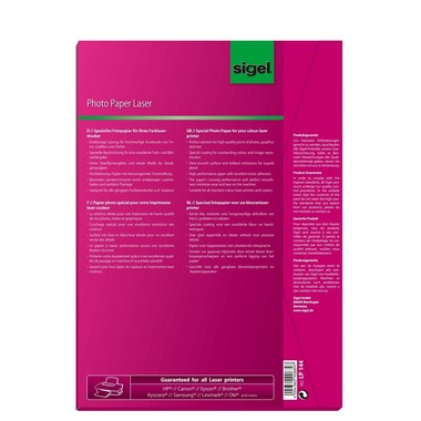 SIGEL Farblaser-Papier A4 LP144 200g,glossy, weiss 100 Blatt