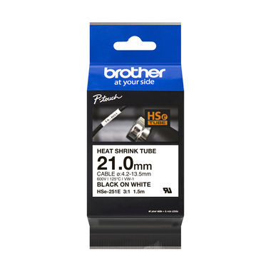 PTOUCH Heat-Shrink-Tube noir/blanc HSe-251E PT-E300/E550W 21mm