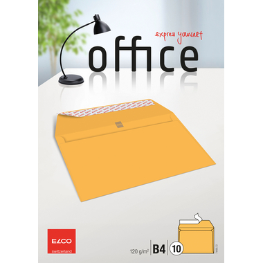 ELCO Enveloppe Office s/fenêtre B4 74485.72 120g, jaune 10 pcs.