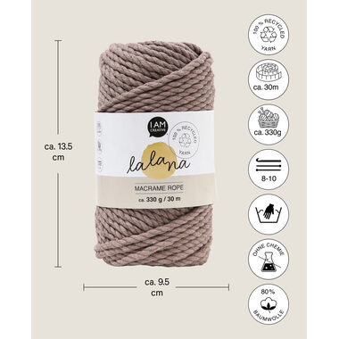I AM CREATIVE Macrame Rope 6205.04 coffee 5mm, 330g