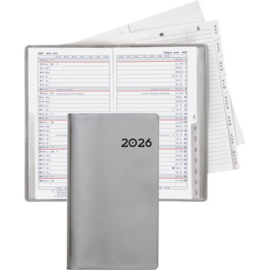 BIELLA Agenda Luzern 2026 855512280026U 1M/2P silber ML 8.7x15.3cm
