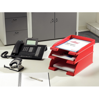 LEITZ Plus Briefkorb, flach A4 52370025 rot