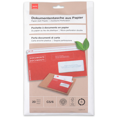 ELCO document pouch C5/6 red, F. right 20 pieces