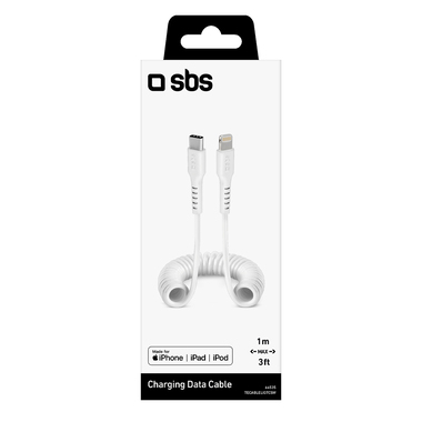Made for iPhone (MFi) coiled cable, 1 metre | SBS