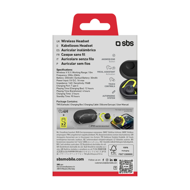 Auricolari TWS sportivi resistenti al sudore | SBS