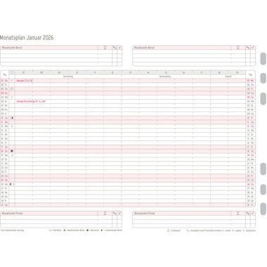 CHRONOPLAN Monatsplan 2026 50286Z.26 ausklappbar A5