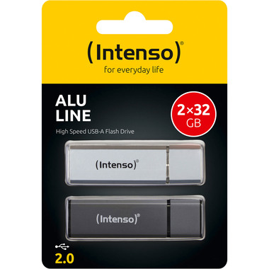 INTENSO USB-Stick Alu Line 32GB 3521480 USB 2.0 double pack