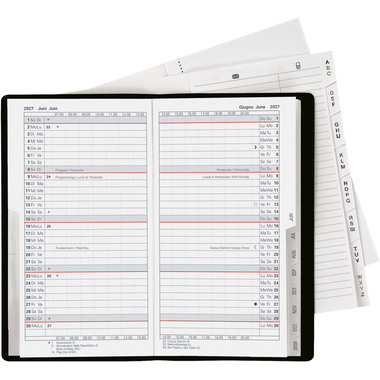 BIELLA Planer Luzern Leder 2027 852562020027U 1M/2S schwarz ML 8.7x15.3cm