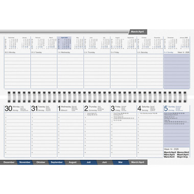 RIDOIDE Pultkalender AC-Terminer 2026 7031702906.26 1W/2S schwarz ML 30.7x10.5cm