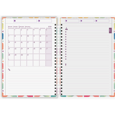 BIELLA Family Organizer Wire-O 2026 809535000026U 1S/2P coloré ML 14.5x20.5cm