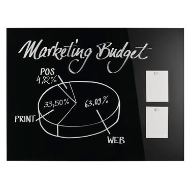 MAGNETOPLAN Design-Glasboard 1200x900mm 13404012 schwarz, magnetisch