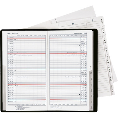 BIELLA Agenda Luzern pelle 2026 852562020026U 1M/2P nero ML 8.7x15.3cm
