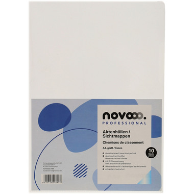 NOVOOO Pro chemises 140my A4 400197665 transparent lisse 10 pièces