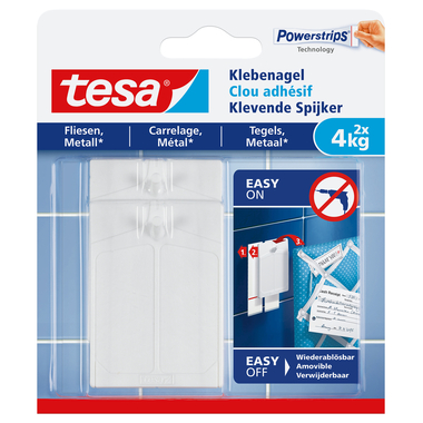 TESA Pin adh. 2x4 kg 777660000 Carrelage & métal
