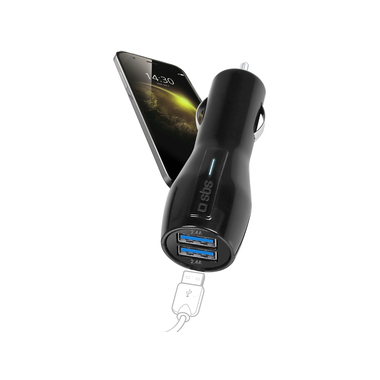 Car battery charger with 2 USB outputs