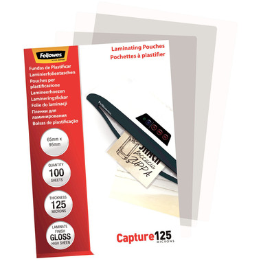 FELLOWES Laminiertasche 65x95mm 5306702 glanz, 125my 100 Stk
