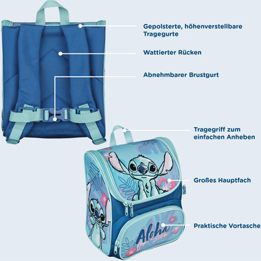 SCOOLI Zaino per l'asilo CUTIE STLP8243 Lilo & Stitch