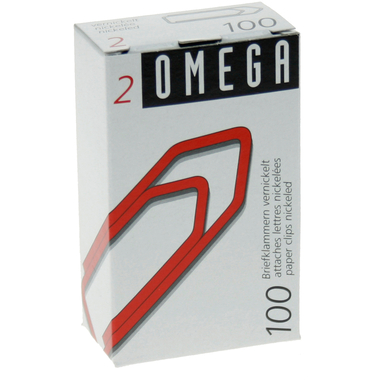 OMEGA Büroklammern Gr.2 2/100 vernickelt, 24mm 100 Stück