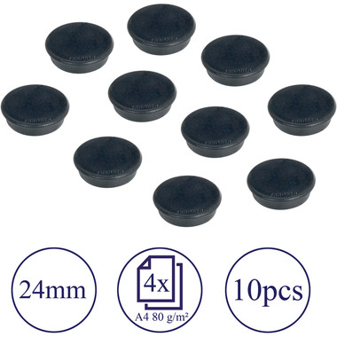 FRANKEN Haftmagnete 24mm HM20 10 schwarz 10 Stück