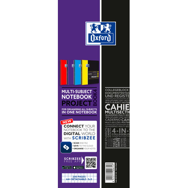 OXFORD Projectbook A4+ 400037432 quadrettato 5mm, 90g 100 fogli