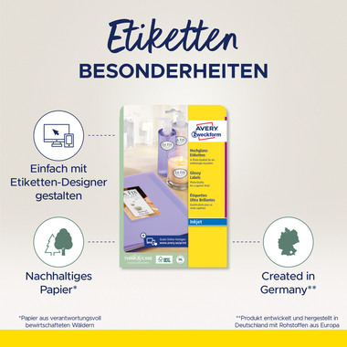AVERY ZWECKFORM Etiketten 99,1x67,7mm L7765-40 weiss, glossy 320 Stück