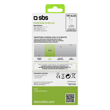 Quick charge power bank for tablets and smartphones