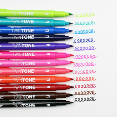 TOMBOW Stylo Fibre TwinTone Marker WS-PK-12P-1 clair 12 pcs.