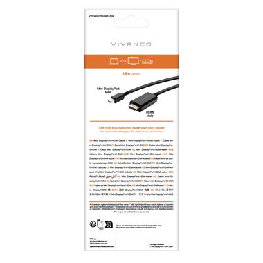 HDMI Cable with Ethernet to Mini Display Port | Vivanco