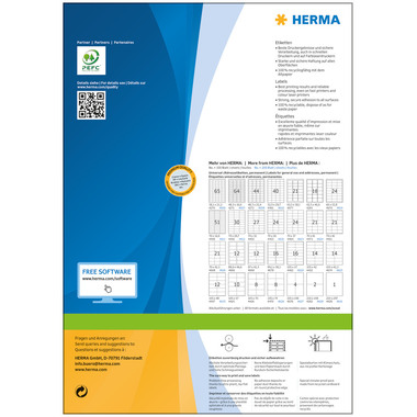 HERMA Étiquettes PREMIUM 148.5x205mm 8690 blanc,perm. 400pcs./400f.