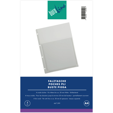 BÜROLINE Falztaschen A4 667299 5 Stück