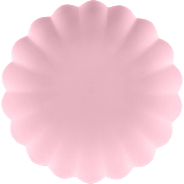 PARTYDECO Teller Rüsche 22cm TPL1-081 rosa 4 Stück