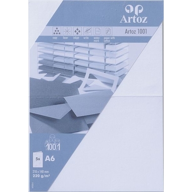 ARTOZ Cartes 1001 A6 107322262 220g, blanc fleur 5 feuilles