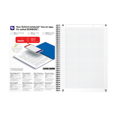 OXFORD Essentials Carnet spirale 100105406 A4, quadrillé 90 flls, ass.