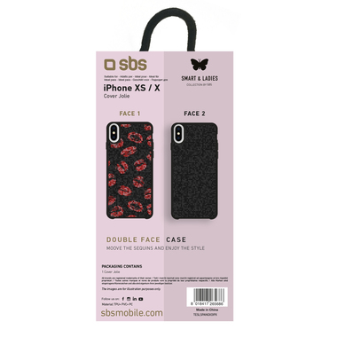 Cover bacio con paillettes per iPhone XS/X