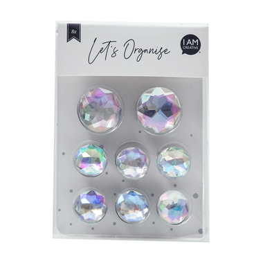 I AM CREATIVE Magnet Juwel Let`s Organize 4035.62 Acrylglas, irisierend 8 Stück