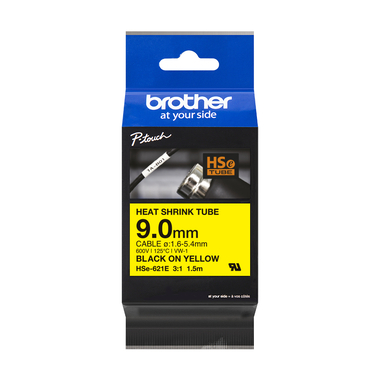 PTOUCH Heat-Shrink-Tube nero/giallo HSe-621E PT-E300/E550W 9mm