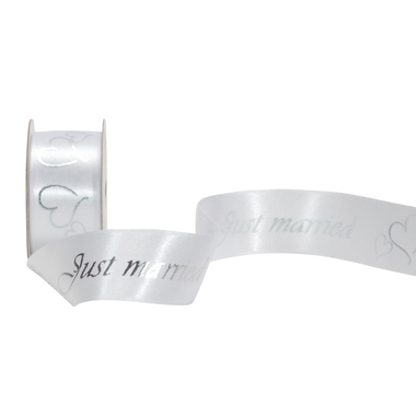 SPYK Band Cubino 25mmx3m 0157.2554 weiss-silber Just Married