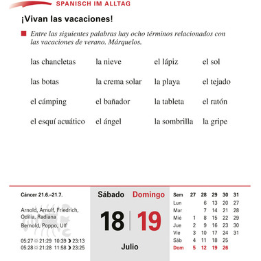 HARENBERG Calendario a strappo 2026 2111100+26 Spanisch DE, ES 12.5x16cm