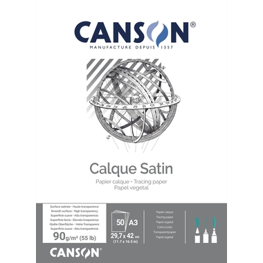 CANSON Bloc transparent A3 200757241 90g 50 feuilles