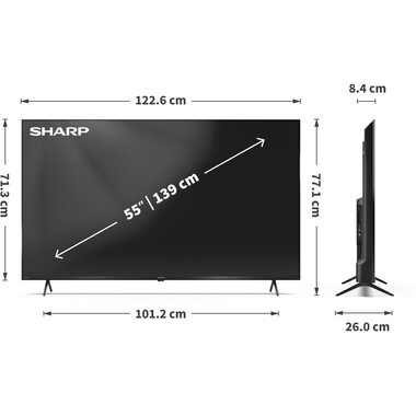 Sharp TV 55HP5465E 55", 3840 x 2160 (Ultra HD 4K), QLED