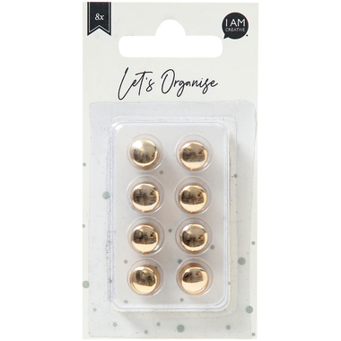 I AM CREATIVE Dekomagnet Let`s Organize 4035.39 gold, rund 8 Stück
