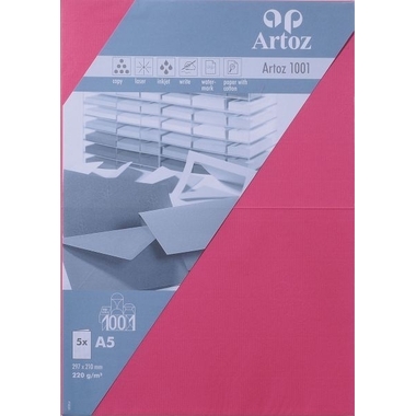 ARTOZ Karten 1001 A5 107392264 220g, fuchsia 5 Blatt