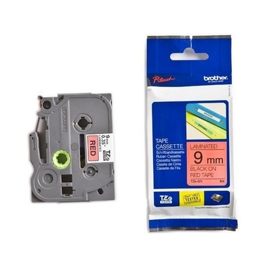 PTOUCH Nastro, plastific. nero/rosso TZe-421 PT-1280VP 9 mm