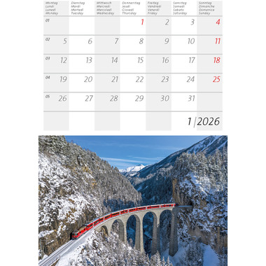 CALENDARIA Bildkalender 2026 9783036205366 Schweiz klein ML 14.8x22cm