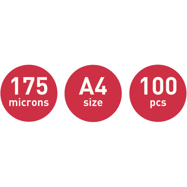 LEITZ Pochettes à plastifier A4 16933 brillant, 175my 100 pcs.