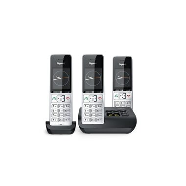 Gigaset Schnurlostelefon Comfort 500A Trio Schwarz/Silber