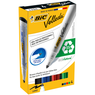 BIC Marker Velleda 1701 1,5mm 904941 4 pz., astuccio