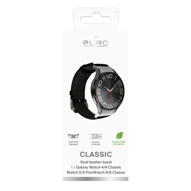 Bracelet en cuir classique pour Samsung Galaxy Watch 6 Classic | Puro
